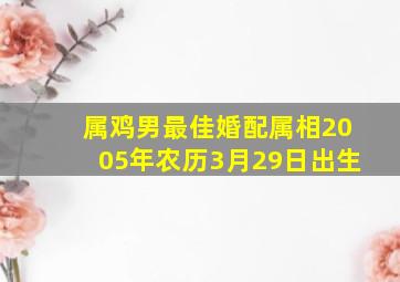 属鸡男最佳婚配属相2005年农历3月29日出生