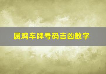 属鸡车牌号码吉凶数字