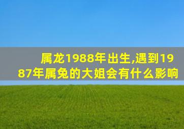 属龙1988年出生,遇到1987年属兔的大姐会有什么影响