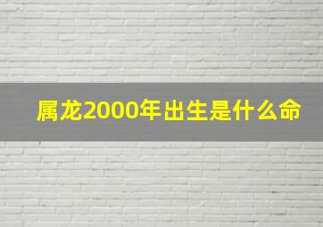 属龙2000年出生是什么命