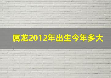 属龙2012年出生今年多大