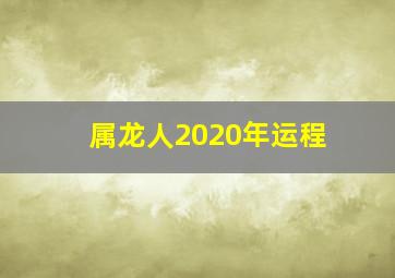 属龙人2020年运程