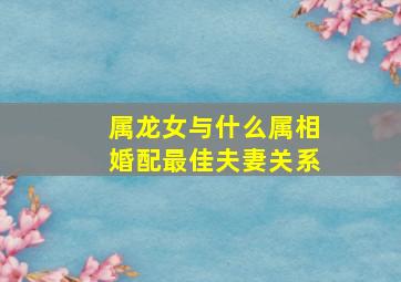 属龙女与什么属相婚配最佳夫妻关系