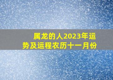 属龙的人2023年运势及运程农历十一月份