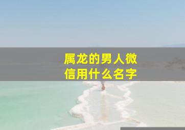 属龙的男人微信用什么名字