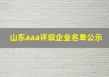 山东aaa评级企业名单公示