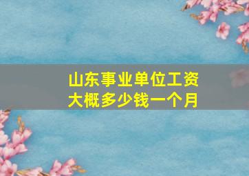 山东事业单位工资大概多少钱一个月