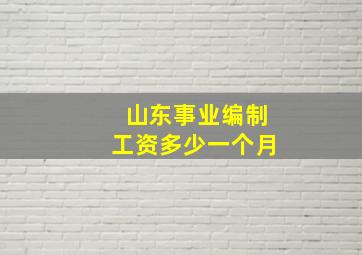 山东事业编制工资多少一个月