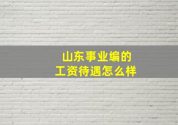 山东事业编的工资待遇怎么样