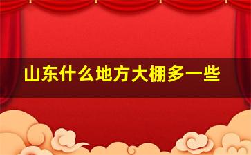 山东什么地方大棚多一些