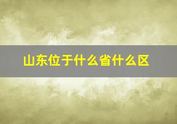 山东位于什么省什么区