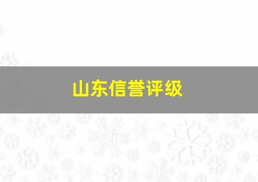 山东信誉评级