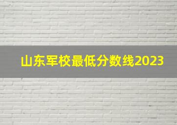 山东军校最低分数线2023