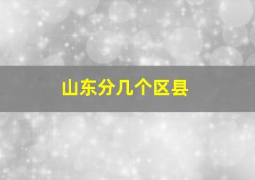 山东分几个区县