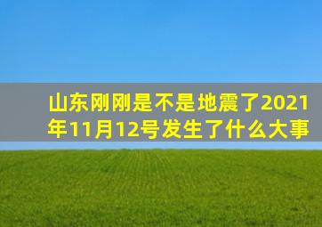 山东刚刚是不是地震了2021年11月12号发生了什么大事