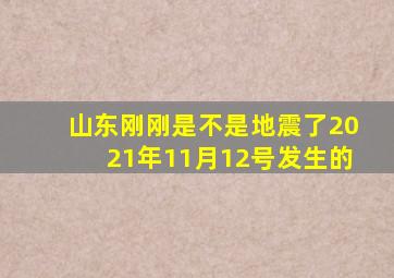 山东刚刚是不是地震了2021年11月12号发生的