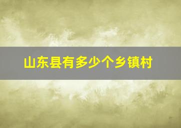 山东县有多少个乡镇村