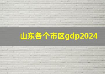 山东各个市区gdp2024