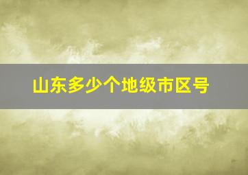 山东多少个地级市区号