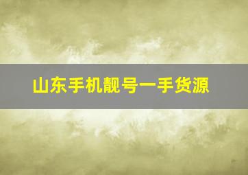 山东手机靓号一手货源