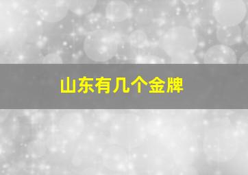 山东有几个金牌