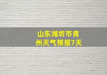 山东潍坊市青州天气预报7天