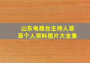 山东电视台主持人菲菲个人资料图片大全集