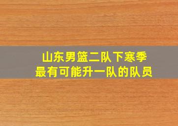 山东男篮二队下寒季最有可能升一队的队员