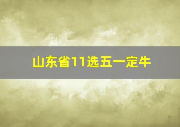 山东省11选五一定牛