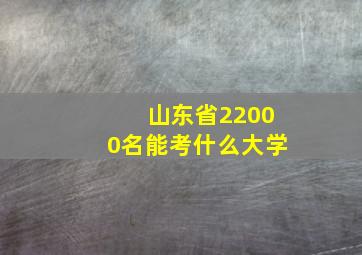 山东省22000名能考什么大学