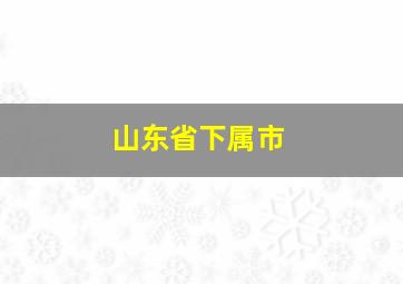 山东省下属市