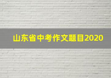 山东省中考作文题目2020