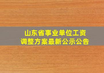 山东省事业单位工资调整方案最新公示公告