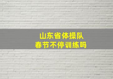 山东省体操队春节不停训练吗