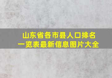 山东省各市县人口排名一览表最新信息图片大全