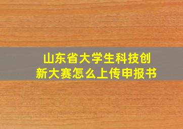 山东省大学生科技创新大赛怎么上传申报书