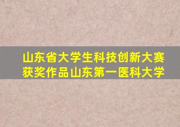 山东省大学生科技创新大赛获奖作品山东第一医科大学