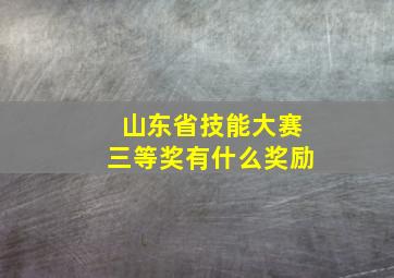 山东省技能大赛三等奖有什么奖励