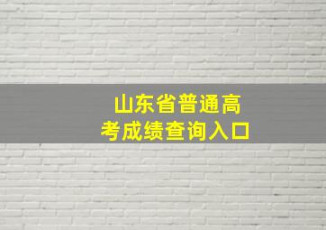 山东省普通高考成绩查询入口