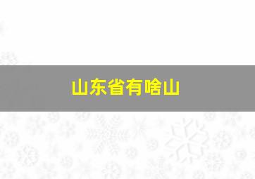 山东省有啥山