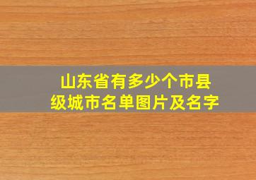 山东省有多少个市县级城市名单图片及名字