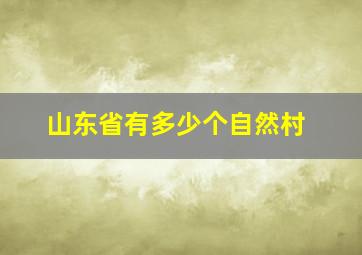 山东省有多少个自然村