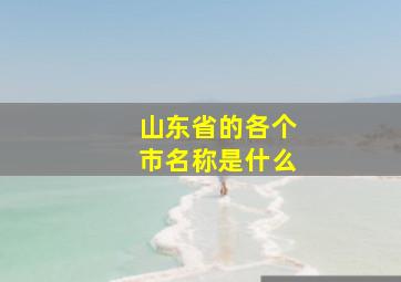 山东省的各个市名称是什么