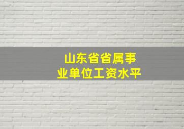 山东省省属事业单位工资水平