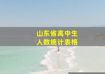 山东省高中生人数统计表格