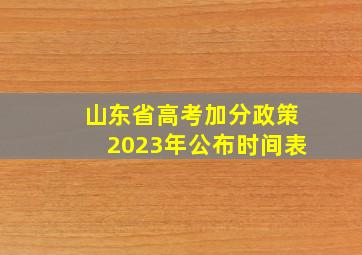 山东省高考加分政策2023年公布时间表