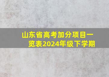 山东省高考加分项目一览表2024年级下学期