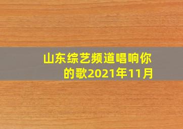 山东综艺频道唱响你的歌2021年11月