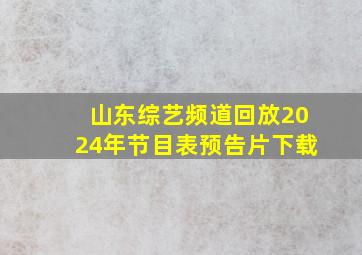 山东综艺频道回放2024年节目表预告片下载