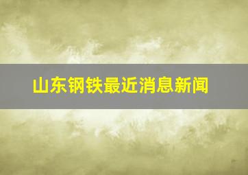 山东钢铁最近消息新闻